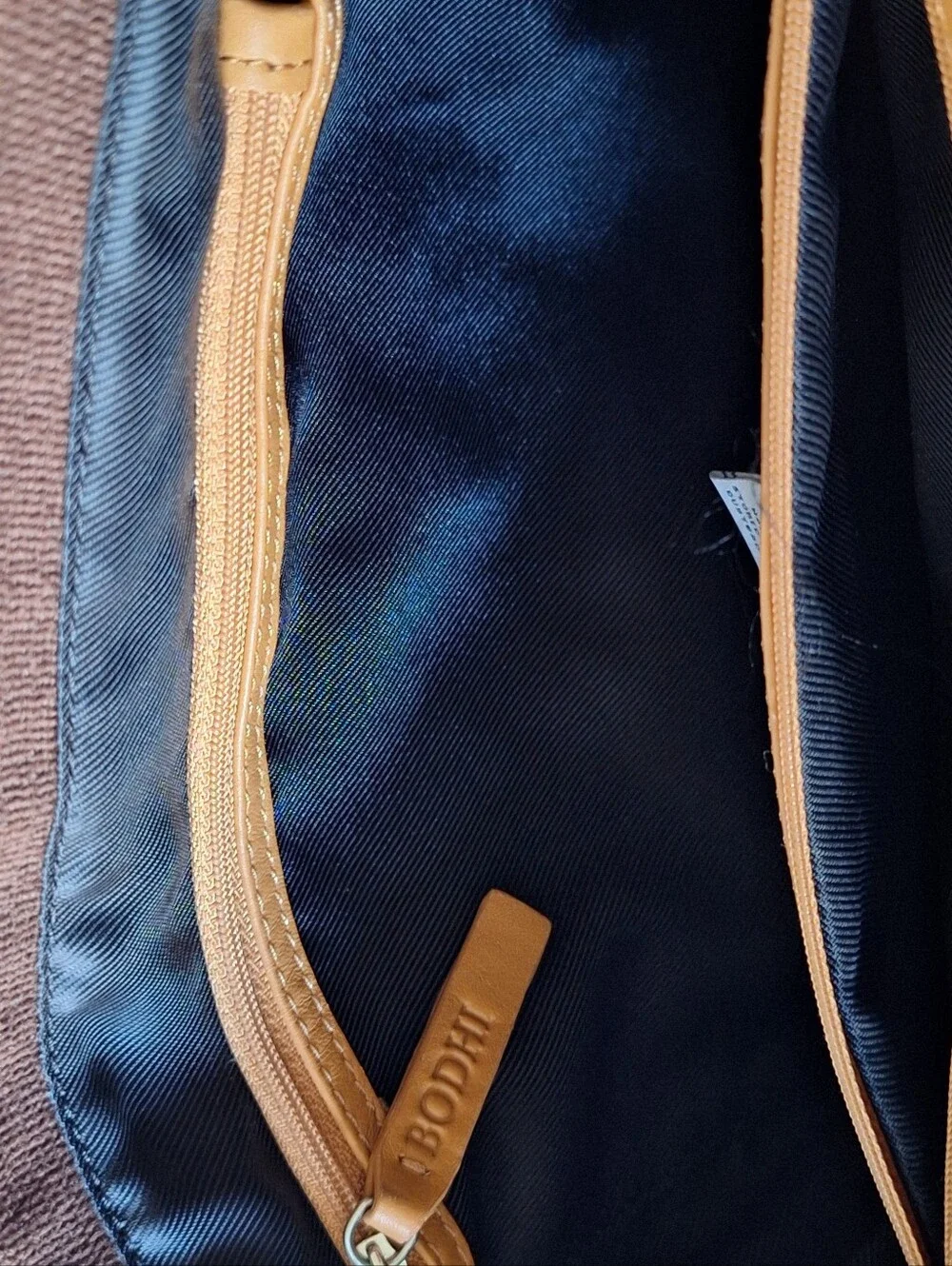 BODHI Genuine Leather & Canvas Messenger Bag Briefcase Brown 12x13